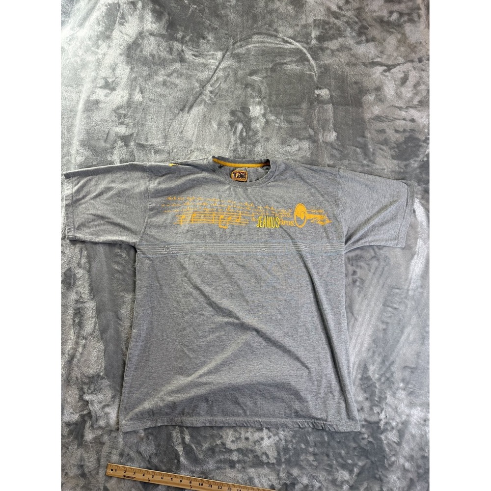 Akademiks The Jeanius Bros Graphic T-Shirt Men 4XL Gray Music Trumpet Alife 9/11